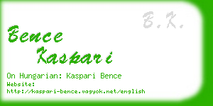 bence kaspari business card